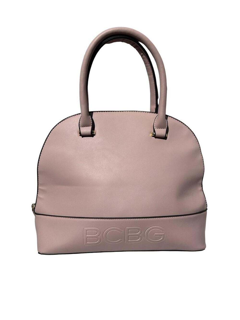 BCBG‎ Blush Pink Dome Satchel Handbag Faux Leather Zip Top Purse Tote